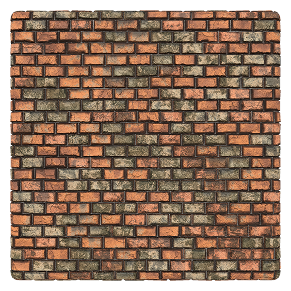 Red Brick Texture with Irregular Surface (Plane)