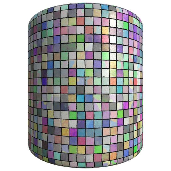Colorful Mosaic Tile Texture (Cylinder)