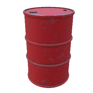 Red Crude Oil Barrel