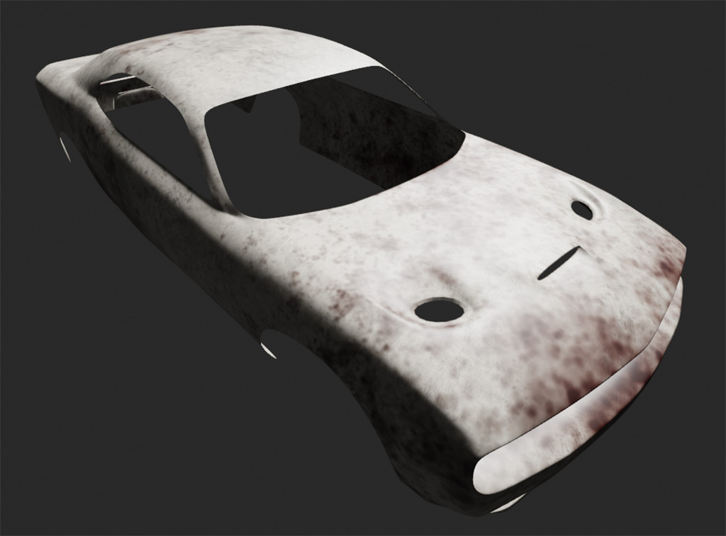 Rendered car model by base color map