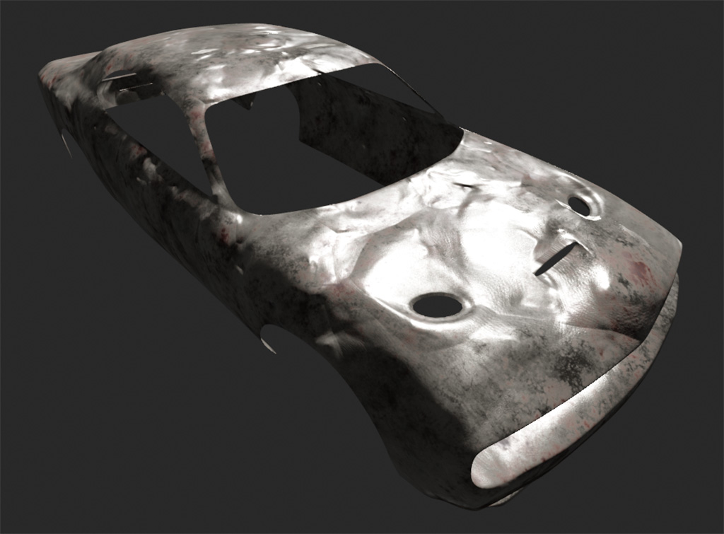 Car model becomes metallic after applying the metallic map