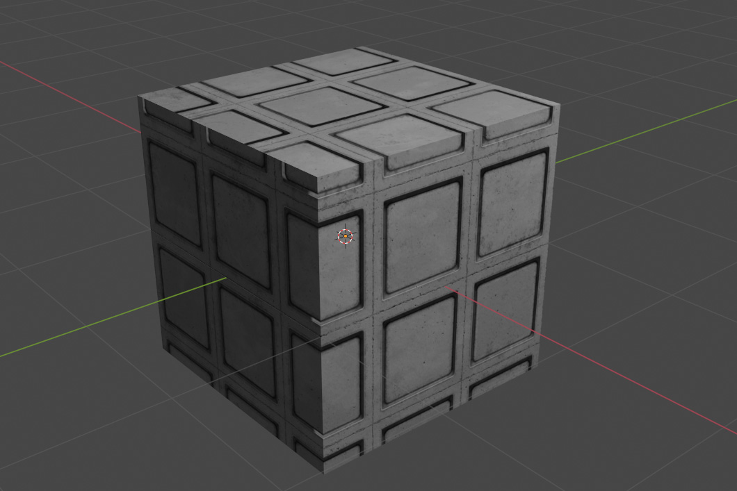 Rendered 3D Cube Model with Imported Textures