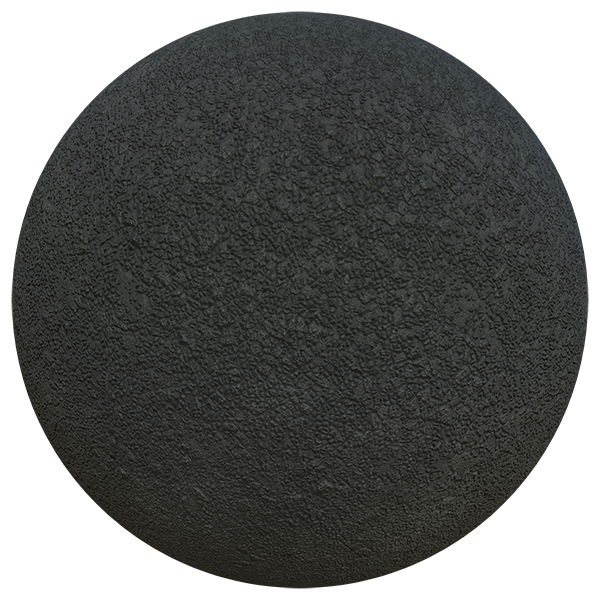 Black Asphalt Concrete or Bitumen Pavement Texture (Sphere)