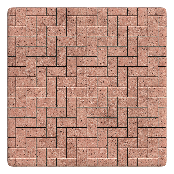 Red Brick Texture in Herringbone Pattern (Plane)
