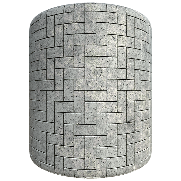 Grey Brick Texture in Herringbone Pattern (Cylinder)