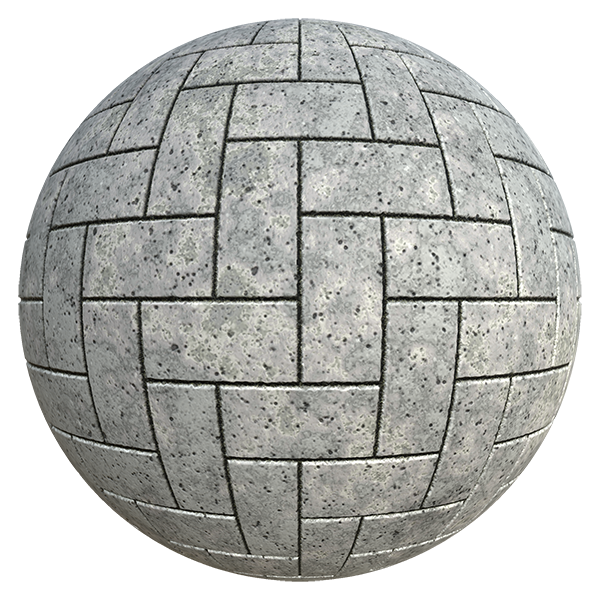 Grey Brick Texture in Herringbone Pattern (Sphere)
