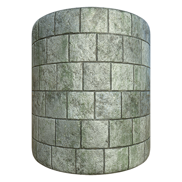 Mossy Gray Brick Texture (Cylinder)