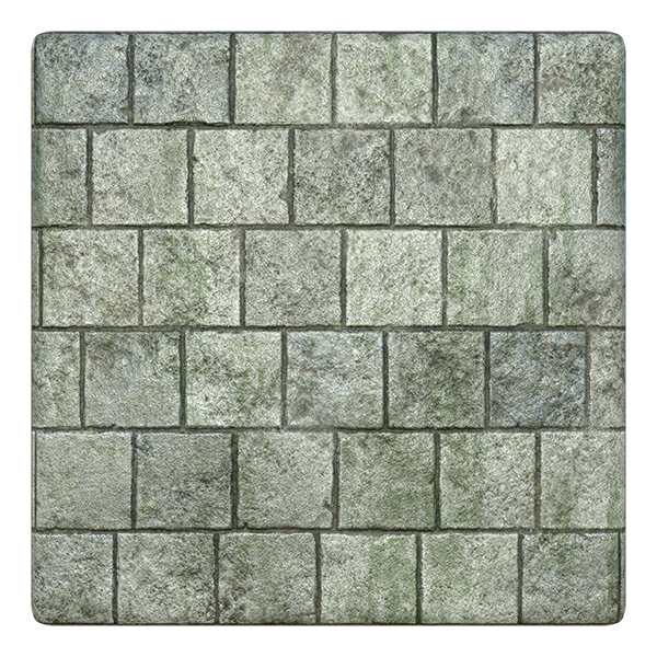 Mossy Gray Brick Texture (Plane)