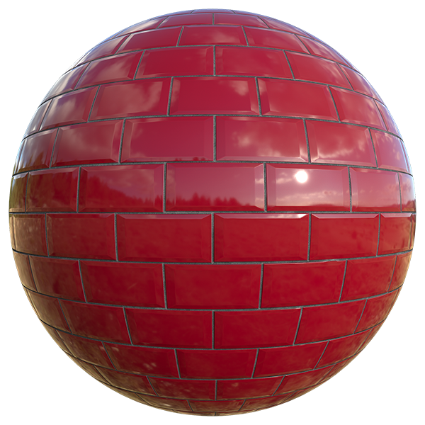 Shiny Red Brick Texture for Wall Decoration (Sphere)