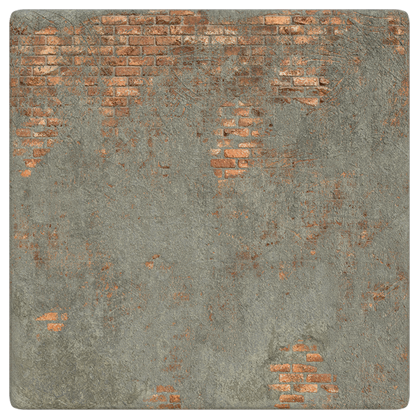 Red Brick Wall Texture Covered by Cement (Plane)