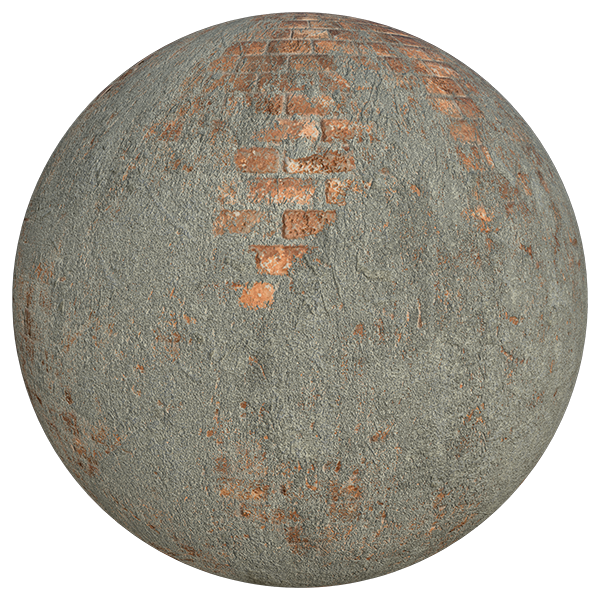 Red Brick Wall Texture Covered by Cement (Sphere)