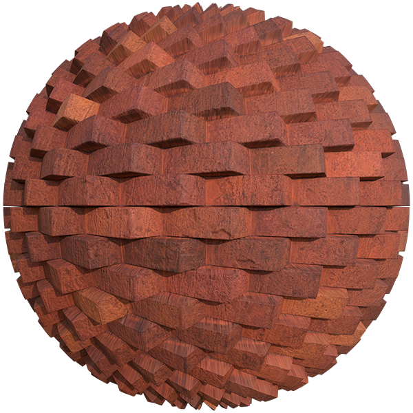 Angled Red Brick Wall Texture (Sphere)