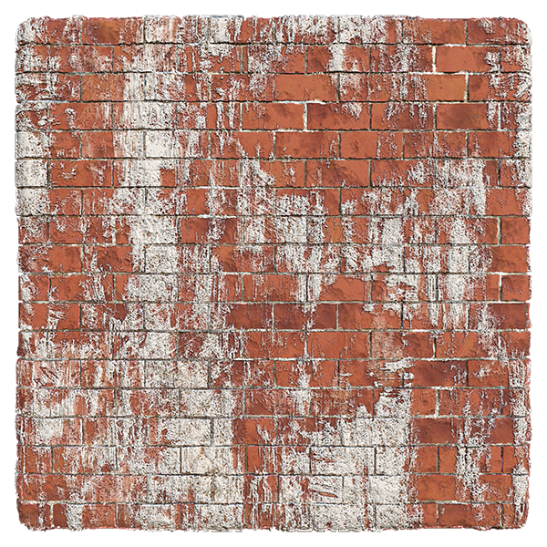 Red Brick Wall Partially Plastered (Plane)