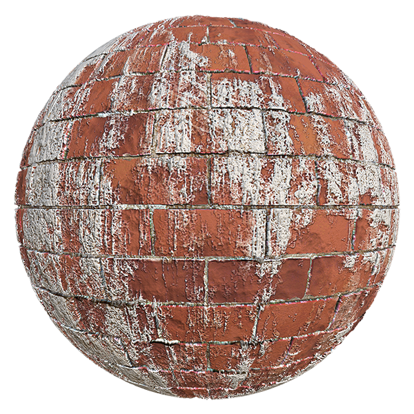 Red Brick Wall Partially Plastered (Sphere)
