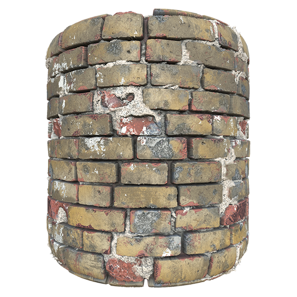 Worn Brick Wall Texture (Cylinder)