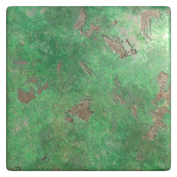 Damaged Green Plaster Wall Texture (Plane)