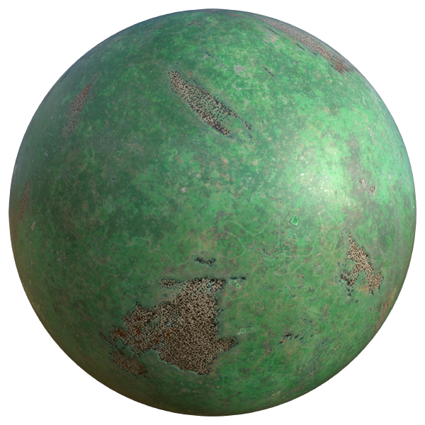 Damaged Green Plaster Wall Texture (Sphere)
