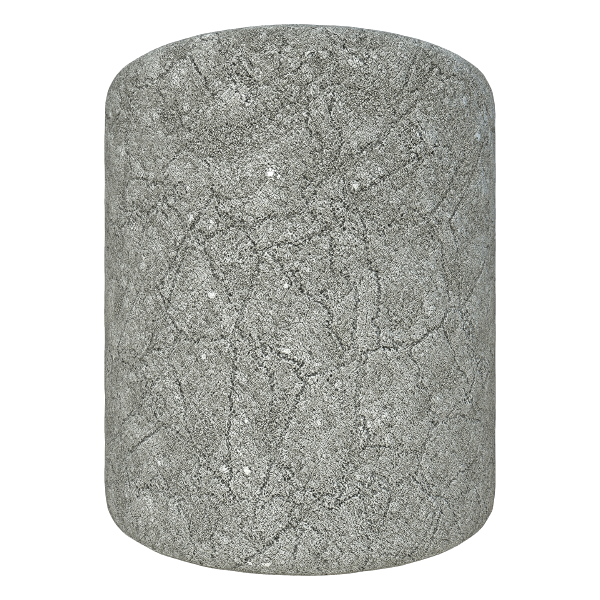 Rough Concrete Texture with Cracks and Pits (Cylinder)