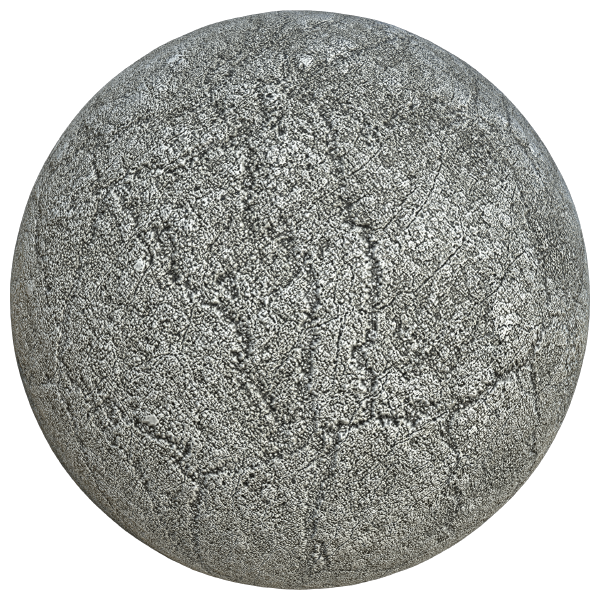 Rough Concrete Texture with Cracks and Pits (Sphere)