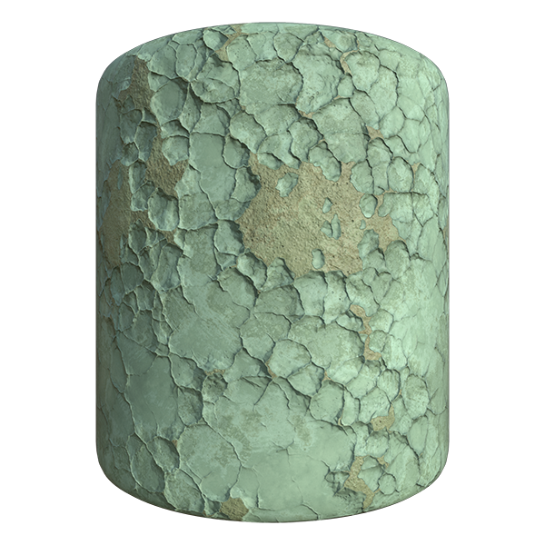 Green Concrete Peeling Wall Texture with Peeled Paint (Cylinder)