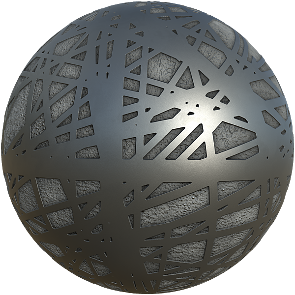 Concrete Wall with Silver Metallic Stripes (Sphere)