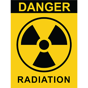 Radiation Warning Sign Label