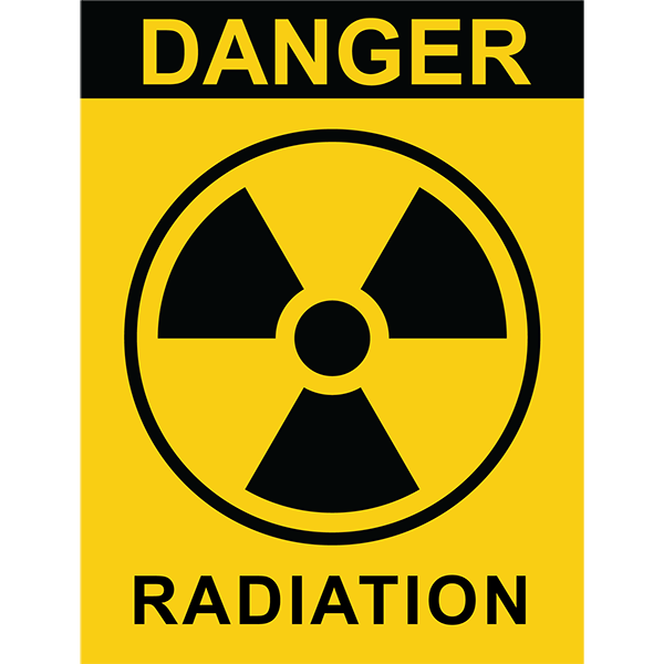 Radiation Warning Sign Label (Sphere)