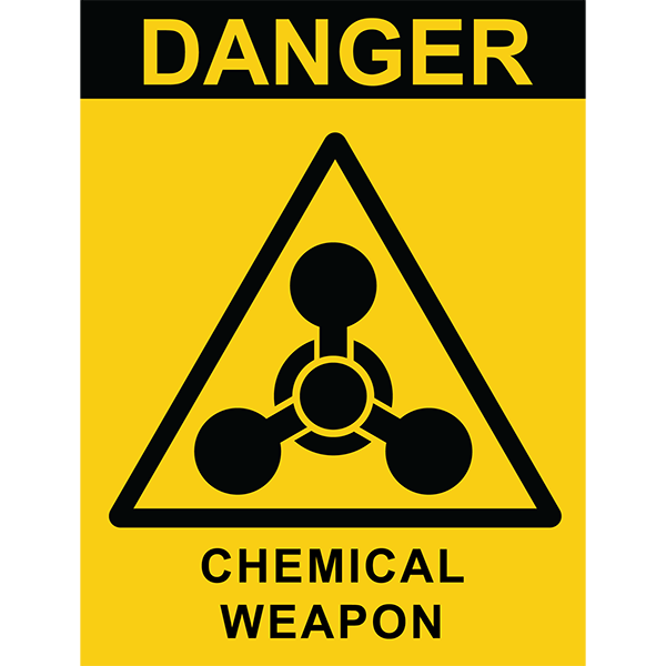 Chemical Weapon Warning Sign Label (Sphere)