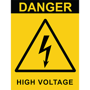 High Voltage Warning Sign Label