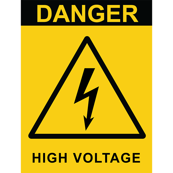 High Voltage Warning Sign Label (Sphere)