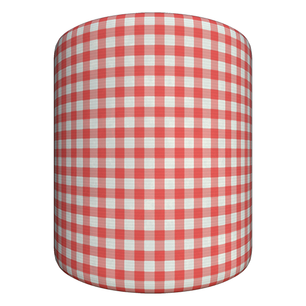 Red and White Checker Cloth Texture (Cylinder)