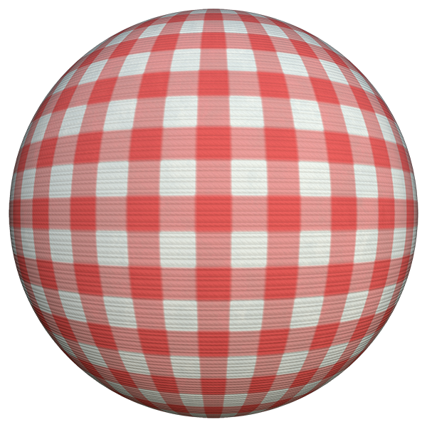 Red and White Checker Cloth Texture (Sphere)