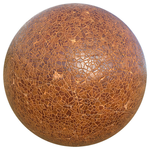 Typical Orange or Brown Leather Texture with Impressions (Sphere)