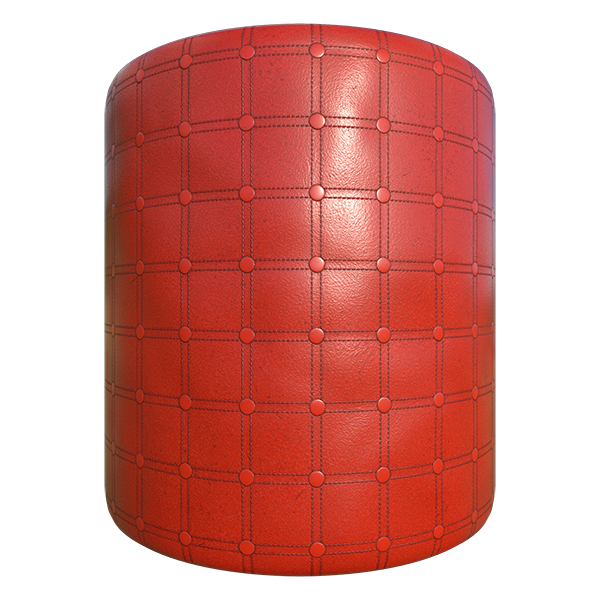 Red Tufted Leather Texture for Sofas and Chairs (Cylinder)