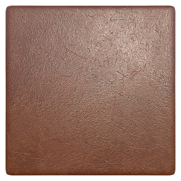 Worn Brown Leather Texture with Scratches and Dents (Plane)