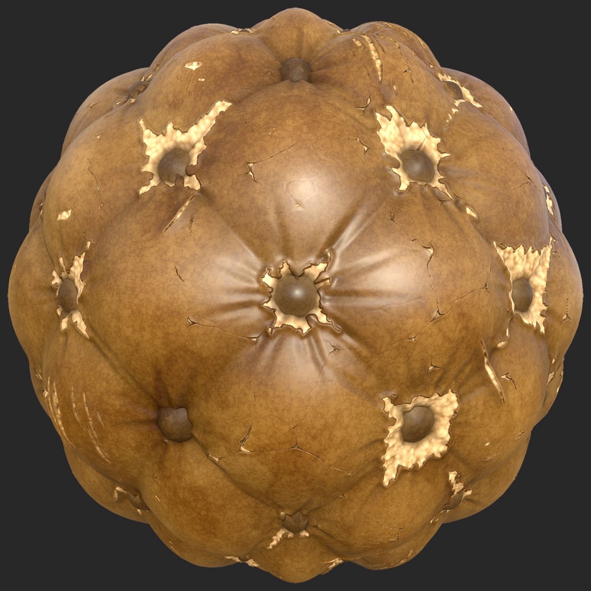 Highly Worn Chesterfield Leather Sofa Texture | Free PBR | TextureCan