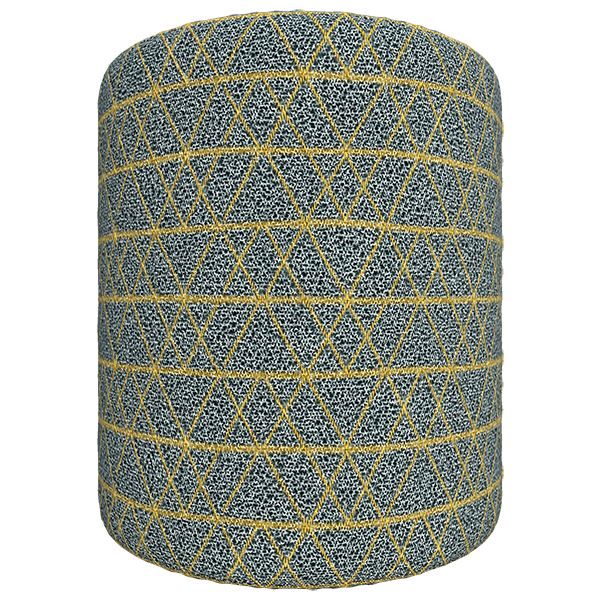 Grey Fabrics Texture with Yellow Triangle Patterns (Cylinder)