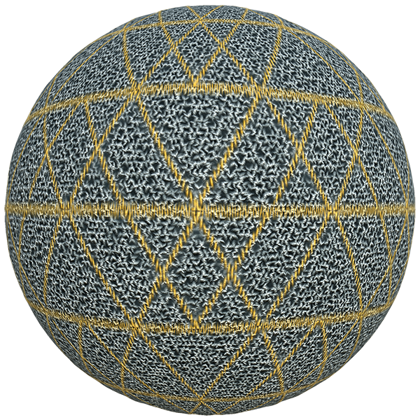 Grey Fabrics Texture with Yellow Triangle Patterns (Sphere)
