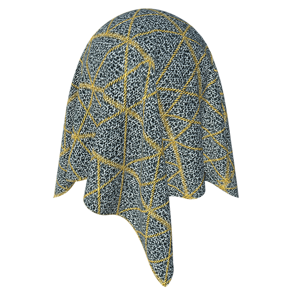 Grey Fabrics Texture with Yellow Triangle Patterns (Sphere)
