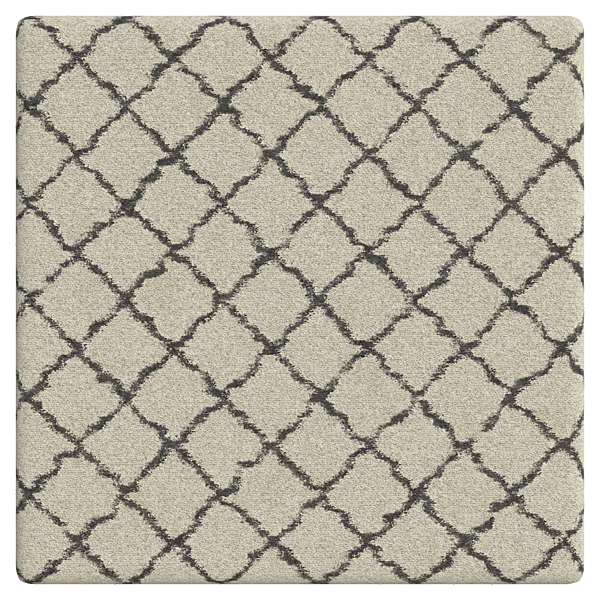 Beige Rug (Carpet) with Brown Zigzag Diamond Pattern (Plane)