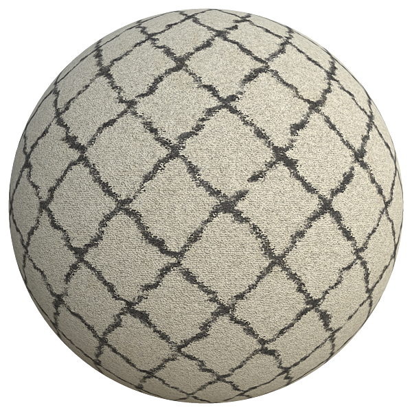 Beige Rug (Carpet) with Brown Zigzag Diamond Pattern (Sphere)