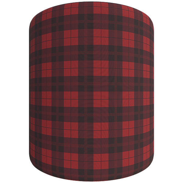 Red Tartan Pattern Fabric Texture (Cylinder)