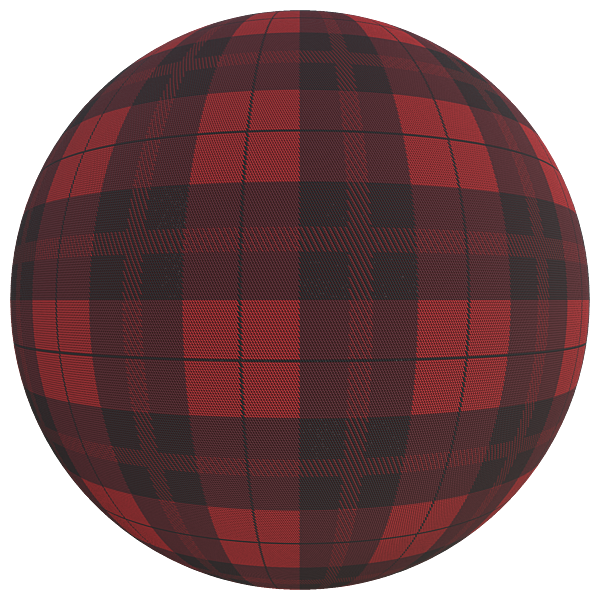 Red Tartan Pattern Fabric Texture (Sphere)