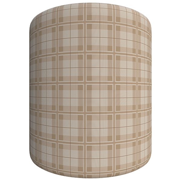 Brown and Camel Tartan Pattern Fabric (Cylinder)