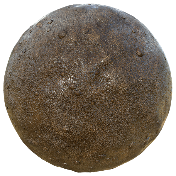 Wet Muddy Ground Texture with Rocks and Stones (Sphere)