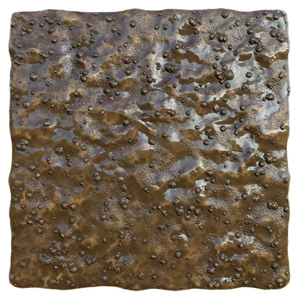 Swampy and Muddy Ground Texture with Rocks and Pebbles (Plane)