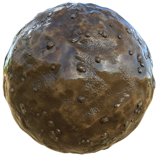 Swampy and Muddy Ground Texture with Rocks and Pebbles (Sphere)