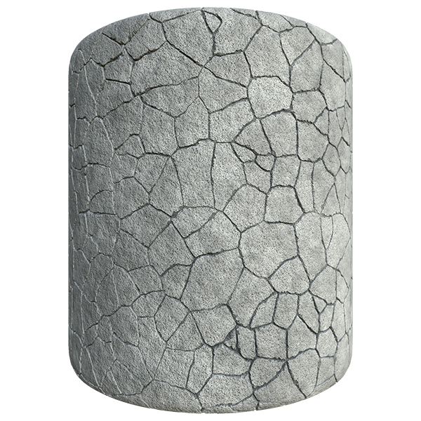Asphalt Ground Texture with Cracks (Cylinder)