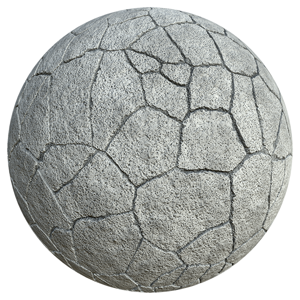 Asphalt Ground Texture with Cracks (Sphere)