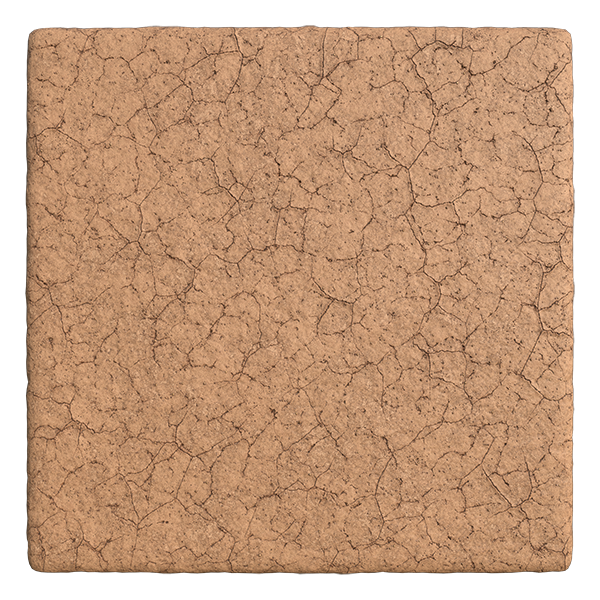 Dry Muddy Ground Texture with Cracks Everywhere (Plane)